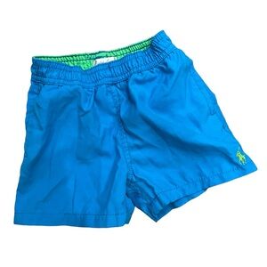 Ralph Lauren Teal Baby Boy’s Swim Trunks Hawaiian Twill Boxer Swimwear